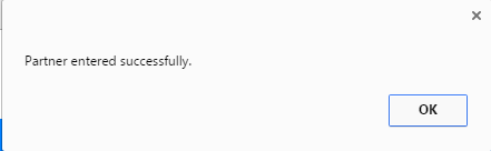 Message-Partner Entered Successfully.