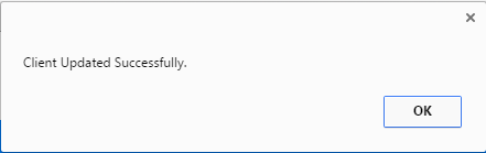 Message-Client Updated Successfully.