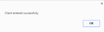 Message-Client Entered Successfully.