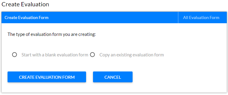 Create Evaluation Form