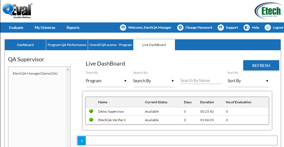 Live dashboard 2