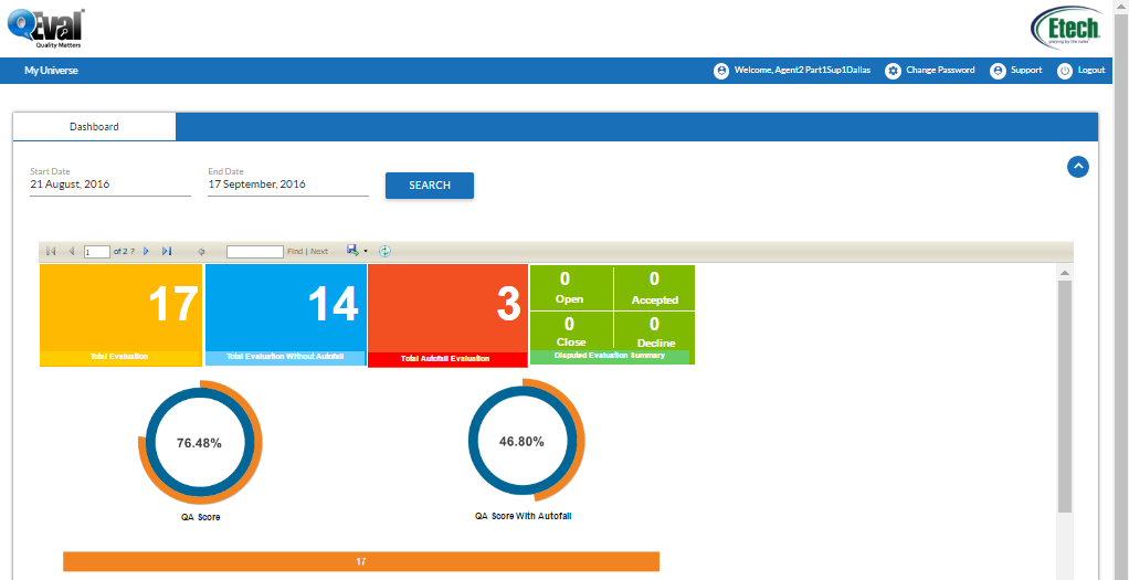 Agent dashboard part 1